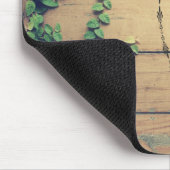 Der Head met Antlers op houten planken met bladere Muismat (Hoek)