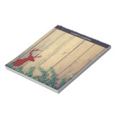 Der Head met Antlers op houten planken met bladere Notitieblok (Linkerzijde)