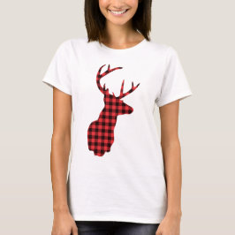 Der Head met Antlers - Red Pset Rustic T-shirt