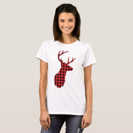 Der Head met Antlers - Red Pset Rustic T-shirt