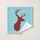 Der Head met Antlers - Rustic Red Pset Bad Handdoek (Wasdoekje)