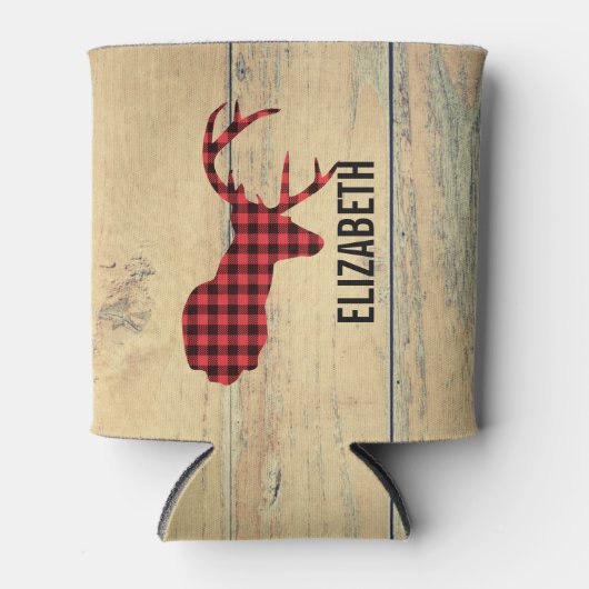 Der Head met Antlers - Rustic Red Pset Blikjeskoeler (Voorkant)