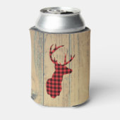 Der Head met Antlers - Rustic Red Pset Blikjeskoeler (Blikje Achterkant)