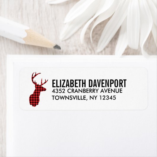 Der Head met Antlers - Rustic Red Pset Etiket (Insitu)