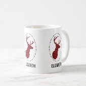 Der Head met Antlers - Rustic Red Pset Koffiemok (Voorkant rechts)