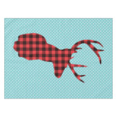 Der Head met Antlers - Rustic Red Pset Tafelkleed (Voorkant (Horizontaal))