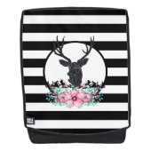 Der Head met bloemen en bergen en zwarte strepen Rugtassen (Voorkant)