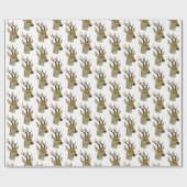 Der Head met kleine Antlers #1 Cadeaupapier (Vlak)