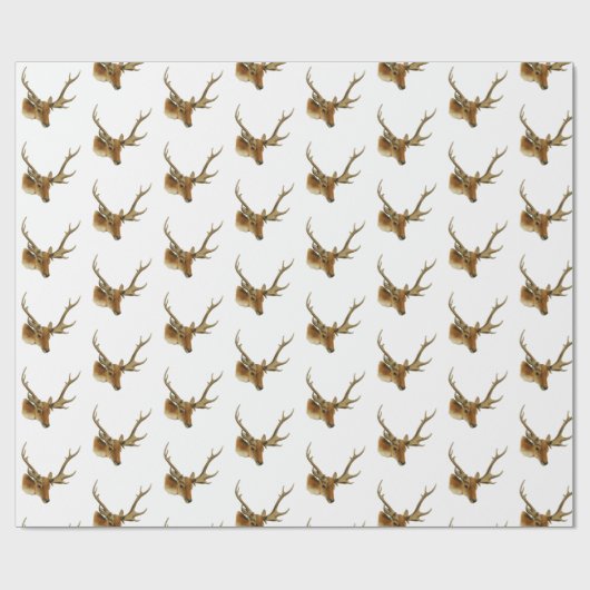 Der Head met Middelgrote Antlers #1 Cadeaupapier (Vlak)
