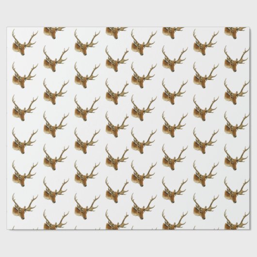 Der Head met Middelgrote Antlers #1 Cadeaupapier (Zoom)