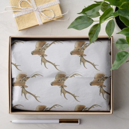 Der Head met Middelgrote Antlers #1 Tissuepapier (Geschenk)