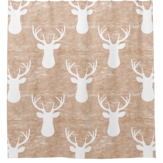 Der Head op Bark Pattern Douchegordijn (Voorkant)