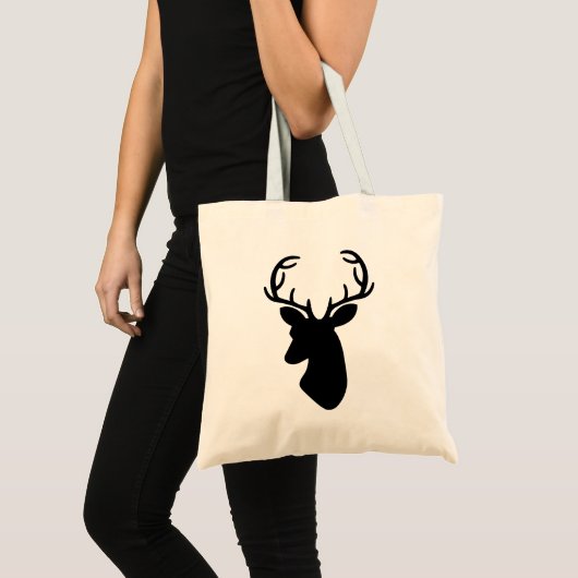 Der Head Silhouette in zwart Tote Bag (Voorkant (product))