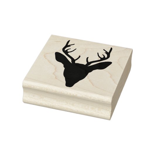 Der Head Silhouette met Antlers Rubberstempel (Stempel)