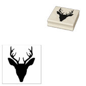 Der Head Silhouette met Antlers Rubberstempel (Gestempeld)