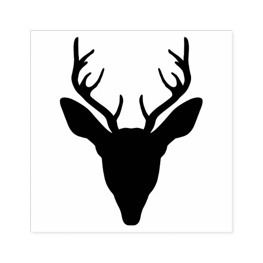 Der Head Silhouette met Antlers Rubberstempel (Afrduk)