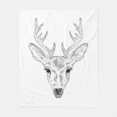 Der Head - Simple Line Art Sketch Illustratie Fleece Deken (Voorkant)