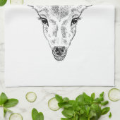 Der Head - Simple Line Art Sketch Illustratie Theedoek (Gevouwen)