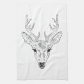 Der Head - Simple Line Art Sketch Illustratie Theedoek (Verticaal)
