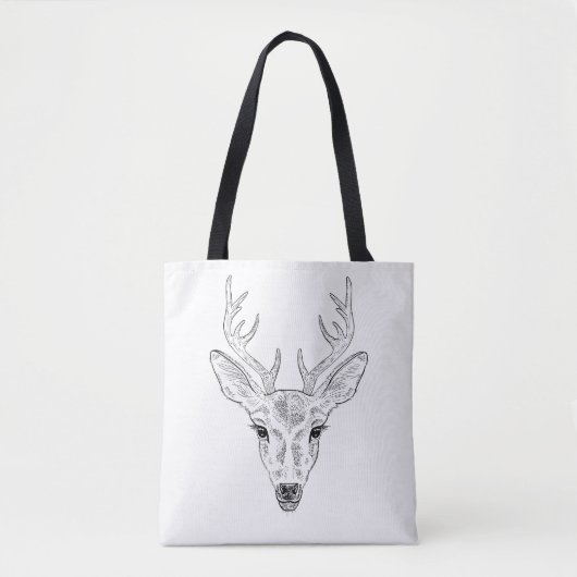Der Head - Simple Line Art Sketch Illustratie Tote Bag (Voorkant)