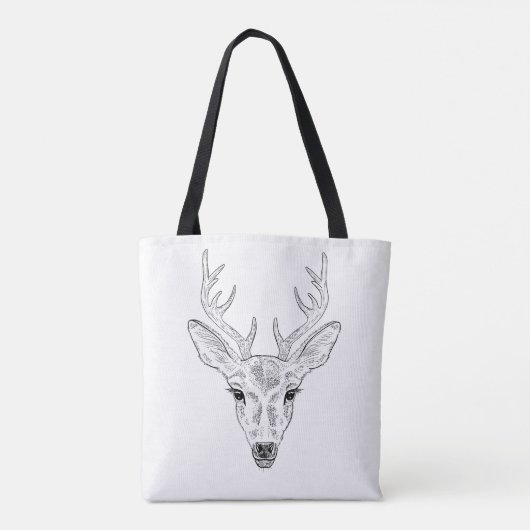 Der Head - Simple Line Art Sketch Illustratie Tote Bag (Achterkant)