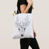 Der Head - Simple Line Art Sketch Illustratie Tote Bag (Dichtbij)