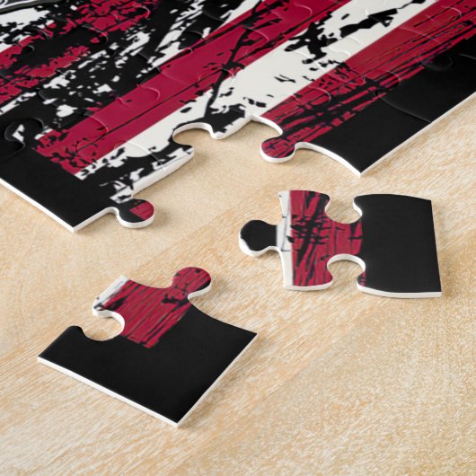 Der Head Skull Hunting Amerikaanse vlag Legpuzzel (Zijkant)