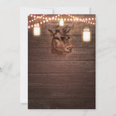 Der Head String Lights & Wood Wedding Invitations Kaart (Achterkant)