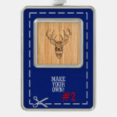 Der Head Wood Graanstijl Verzilverd Omlijst Ornament (Voorkant)