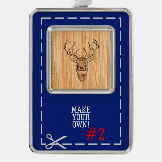 Der Head Wood Graanstijl Verzilverd Omlijst Ornament (Voorkant)