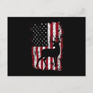 Der Hunting American Flag Classic Uitnodiging Briefkaart