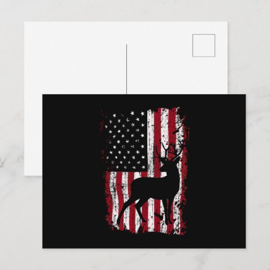 Der Hunting American Flag Classic Uitnodiging Briefkaart (Voorkant / Achterkant)