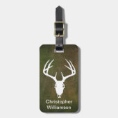 Der Hunting Skull met geweien Bagagelabel (Voorkant verticaal)