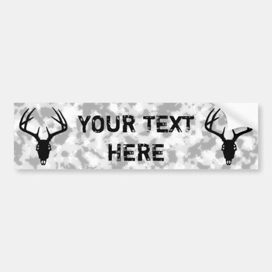 Der Hunting Skull w/ Antlers Bumpersticker (Voorkant)