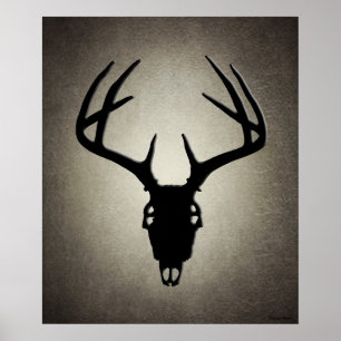 Der Hunting Skull w/ Antlers Poster