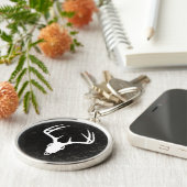 Der Hunting Skull w/ Antlers Sleutelhanger (Zijkant)