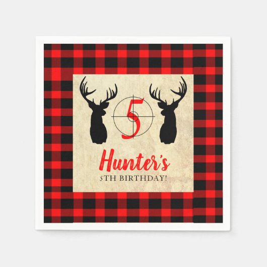 Der Hunting Theme Birthday Party Servet (Voorkant)