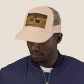 Der in de ochtendgloren trucker pet (In situ)