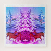 Der in winterkunst legpuzzel (Verticaal)