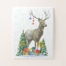 Der kerstbomen en Cadeaus Jigzaag Puzzle Legpuzzel