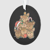 Der kerstboom Funny Animal Kerstmenorum Ornament (voorkant)