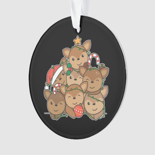 Der kerstboom Funny Animal Kerstmenorum Ornament (voorkant)