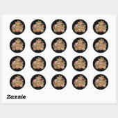 Der kerstboom Funny Animal Kerstmis Classic Ronde Sticker (Vel)