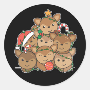Der kerstboom Funny Animal Kerstmis Classic Ronde Sticker
