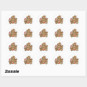 Der kerstboom Funny Animal Kerstmis Classic Ronde Sticker (Vel)
