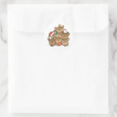 Der kerstboom Funny Animal Kerstmis Classic Ronde Sticker (Tas)