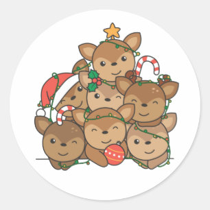 Der kerstboom Funny Animal Kerstmis Classic Ronde Sticker