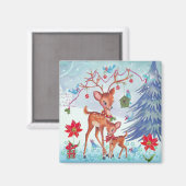 Der Kerstvogels | Vakantiegrootkaart Magneet (Voorkant / Achterkant)