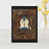 Der Kuss - Art Kaart (met aanhaling) (Gele Bloem)