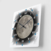 Der Mond, la lune, la luna, the moon Uhr Vierkante Klok (Hoek)